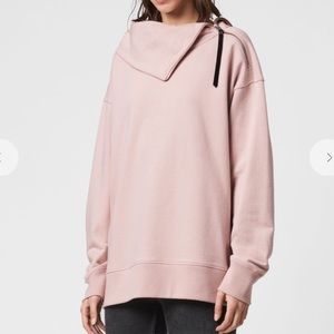 ALLSAINTS NWT BELLA ZIP SWEATSHIRT NUDE PINK